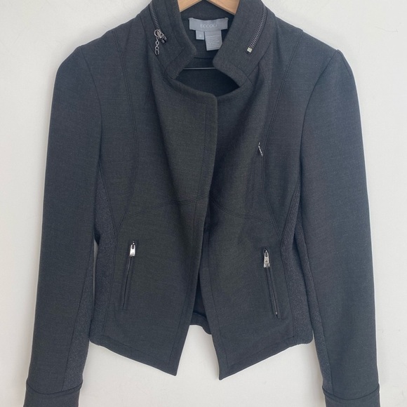 ECCOCI charcoal open front jacket, Size 8, NWOT - Picture 2 of 14